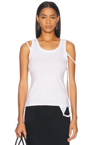 Helmut Lang Strap Tank Top in Optic White - White. Size M (also in S). | FWRD 