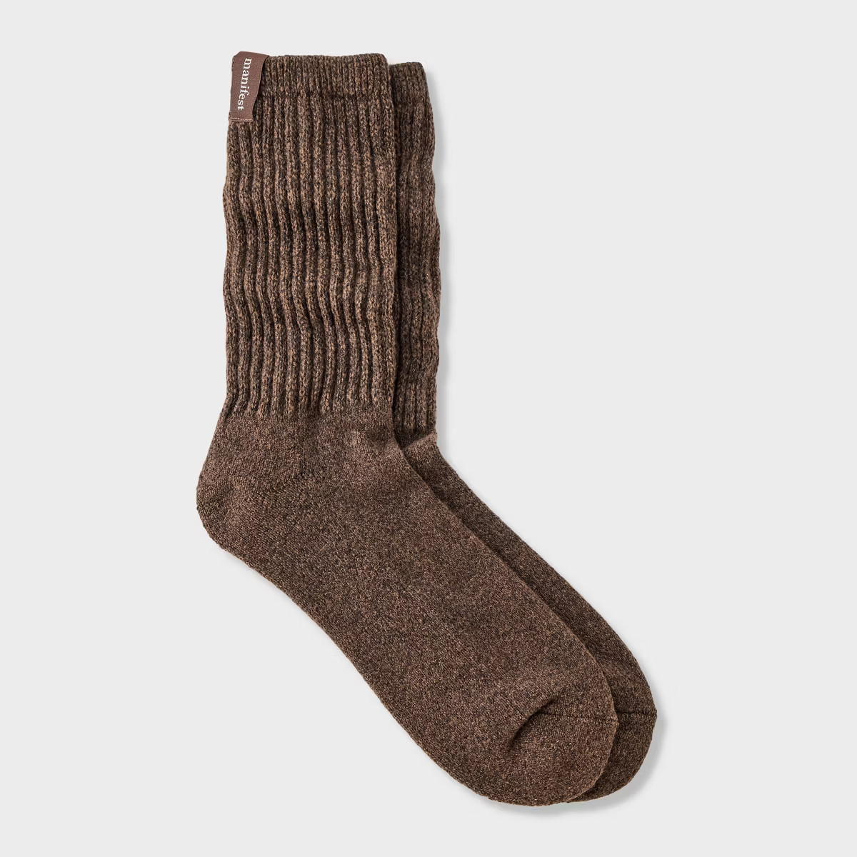 Women's Ultra Soft Ribbed Cushioned Slouch Crew Socks with Woven label - Auden™ 4-10 | Target