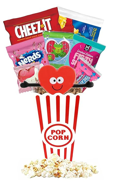 Valentine's Day Movie Night Gift Basket - Sweet Treats and Popcorn Love in a Movie Night Bucket -... | Amazon (US)