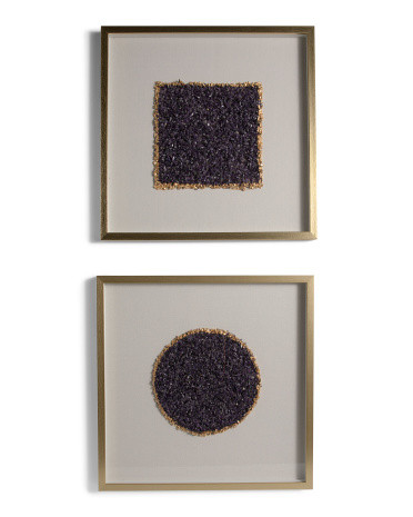 Set Of 2 23x23 Lillian Crystal Shadow Boxes Wall Art | TJ Maxx