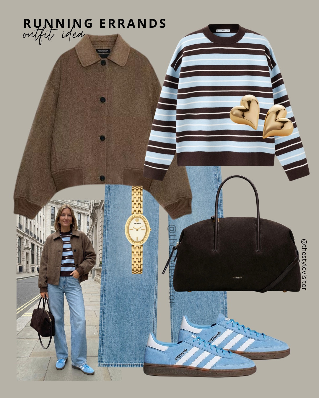Casual but intentional 🤎 this running-errands look mixes a cosy brown jacket with a striped sweater, relaxed jeans and sporty sneakers for all-day comfort 🛍️✨

Like this post to save it to your favourite folder and come back later to shop.

casual outfit, running errands outfit, brown jacket, knit jacket, striped sweater, crewneck sweater, blue jeans, straight jeans, adidas sneakers, casual sneakers, everyday bag, leather handbag, gold watch, gold earrings, relaxed style, off duty outfit, comfy fashion, neutral outfit, street style, effortless look

#LTKootd #LTKSeasonal
