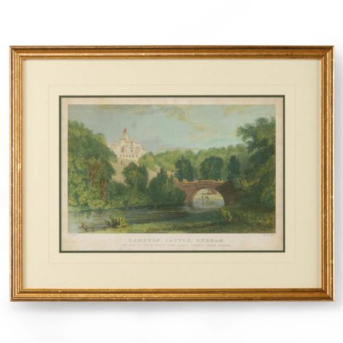 Chelsea House Lambton Castle Landscape French Country Gold Frame Illustration | Kathy Kuo Home