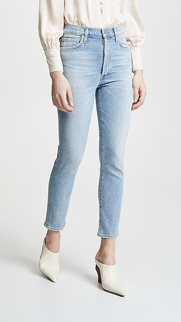 Olivia Crop High Rise Slim Ankle Jeans | Shopbop