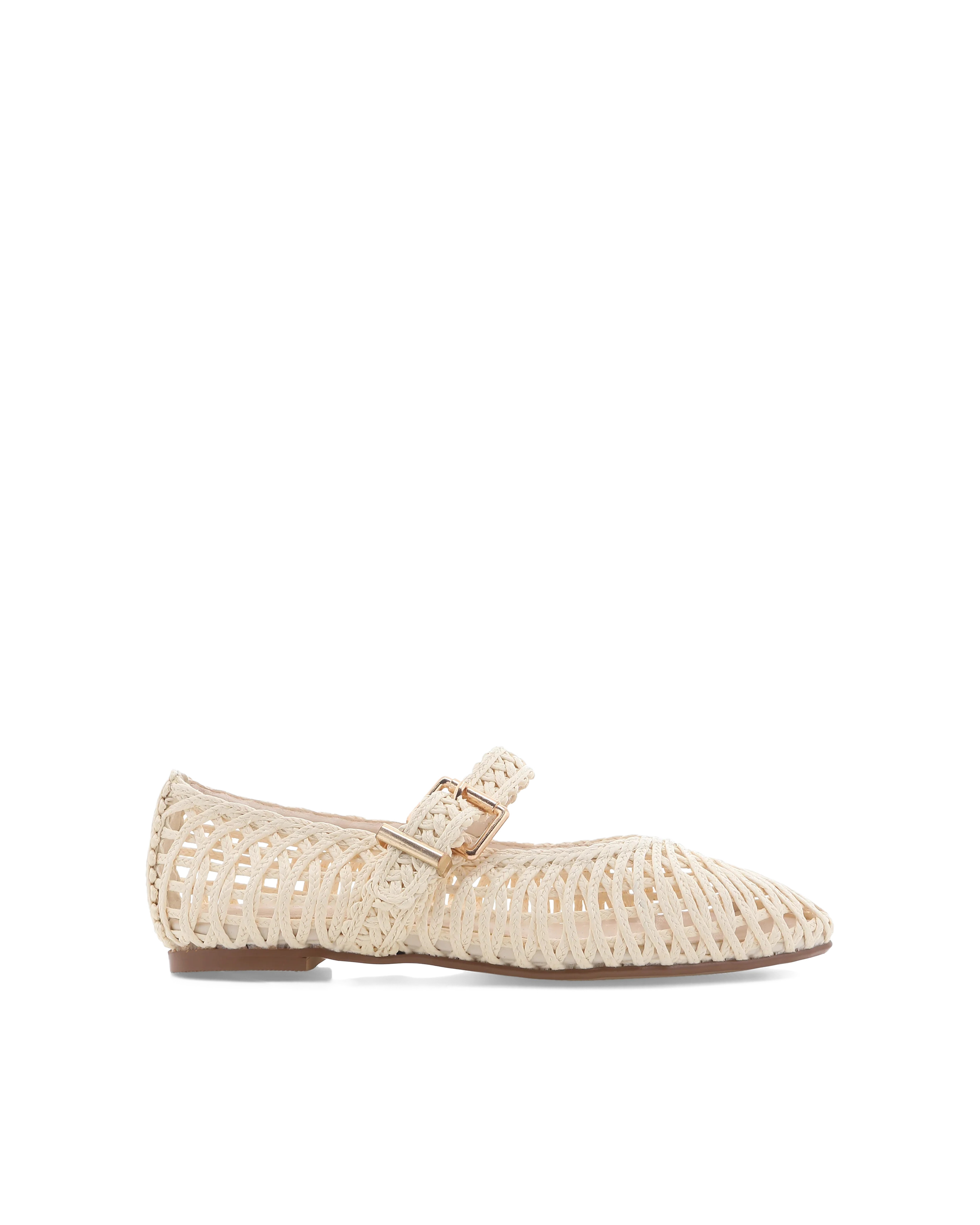 FRANKY - IVORY RAFFIA WEAVE-Flats-BILLINI USA | Billini US
