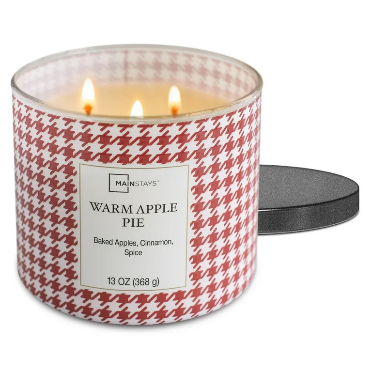 Mainstays Warm Apple Pie Scented 3-Wick Candle, 13 oz. | Walmart (US)