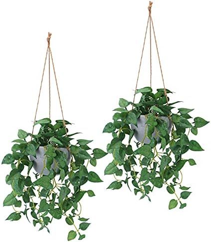 Hanging Plant Artificial Hanging Plants, 2ft Fake Hanging Plants, Faux Hanging Plant with Pot for... | Amazon (US)