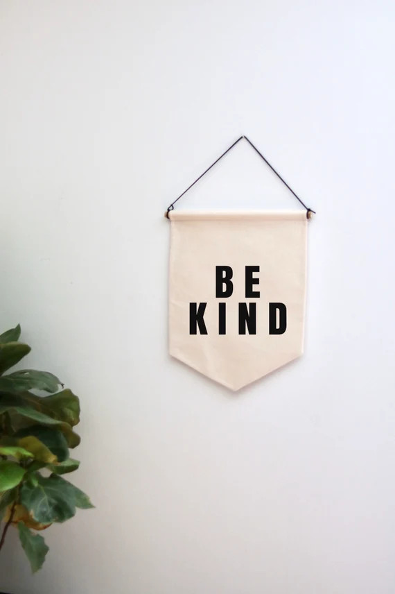 Be kind wall banner, gallery wall sign, kids bedroom sign, pennant flag, inspirational sign, moti... | Etsy (US)