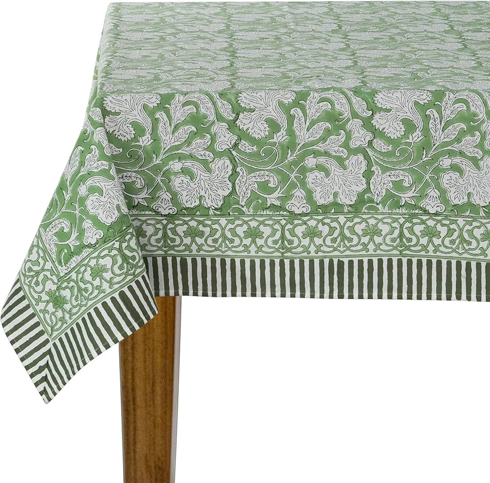 Ridhi - Hand Block Print Cotton Cloth Dinning Table Cover Wedding Farmhouse Thanks Giving Christm... | Amazon (US)