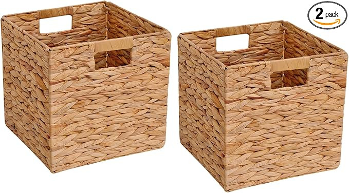 Wicker Storage Basket Cube Baskets Foldable Hyacinth Storage Baskets,Rectangular Laundry Storage ... | Amazon (US)