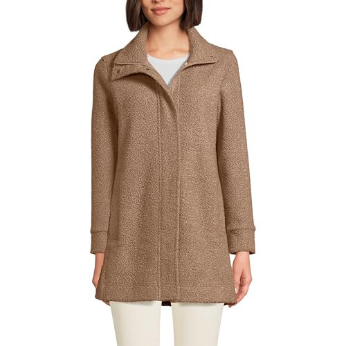 Lands' End Womens Boucle Coat Honey Beige Regular Large | Amazon (US)