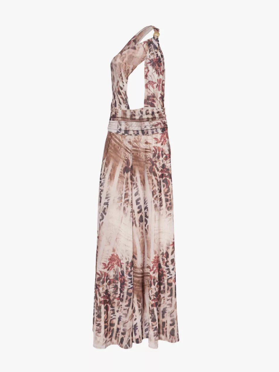 Leopard-print cut-out stretch-woven maxi dress | Selfridges