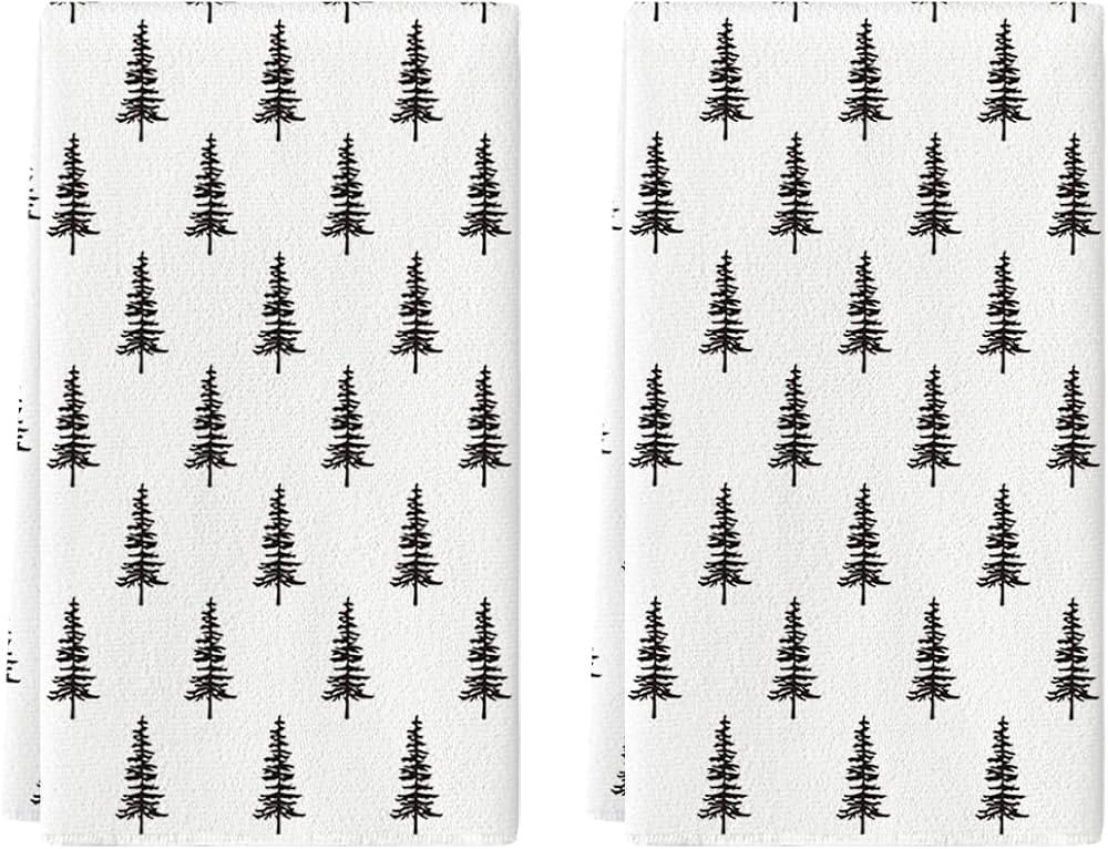Artoid Mode Beige Xmas Tree Christmas Kitchen Towels Dish Towels, 18x26 Inch Holiday Winter Decor... | Amazon (US)
