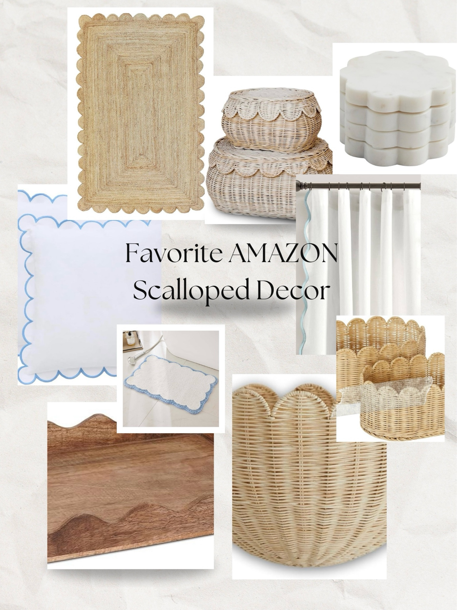 It’s all about the scallops this year and I’m loving it. Some of my favorite finds are from Amazon. Beautiful, inexpensive and on trend. 

#LTKstyletip #LTKhome #LTKsalealert