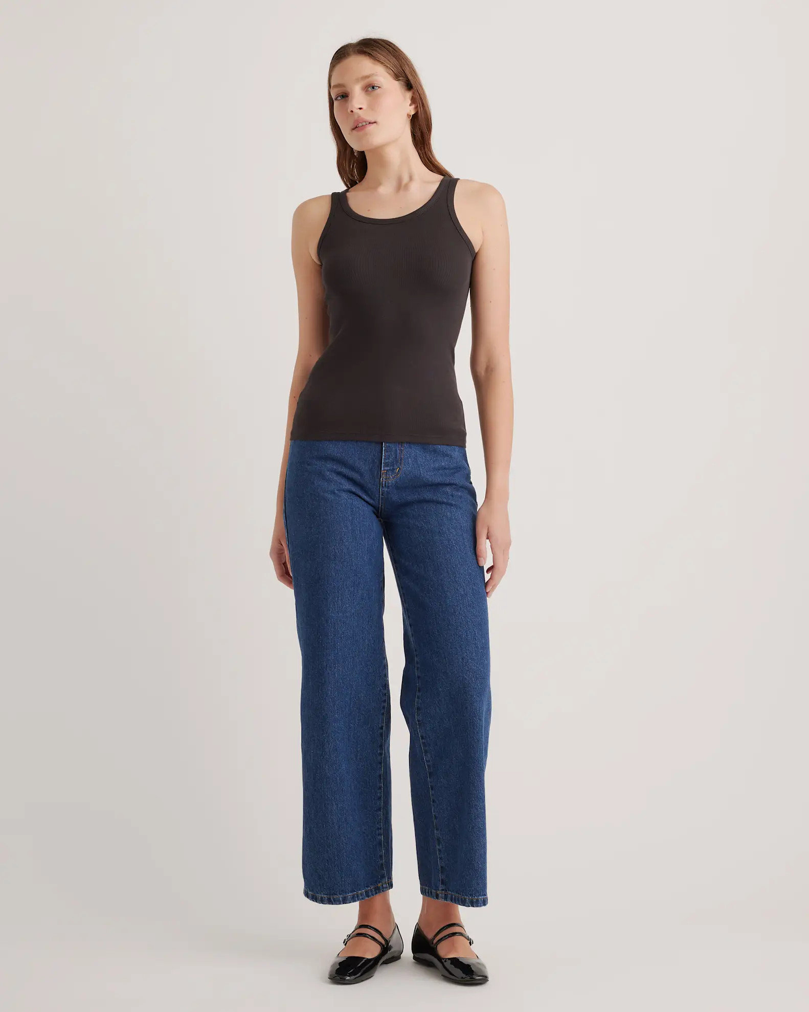 Organic Cotton Micro-Rib Scoop Neck Tank | Quince