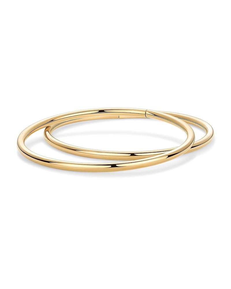 PAVOI 14K Gold Plated Bangle Bracelet for Women | Classic Lightweight Stacking Stainless Steel Br... | Amazon (US)
