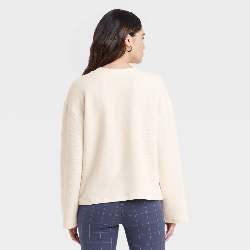 Women&#39;s Ottoman Sweatshirt - A New Day&#8482; Cream S | Target