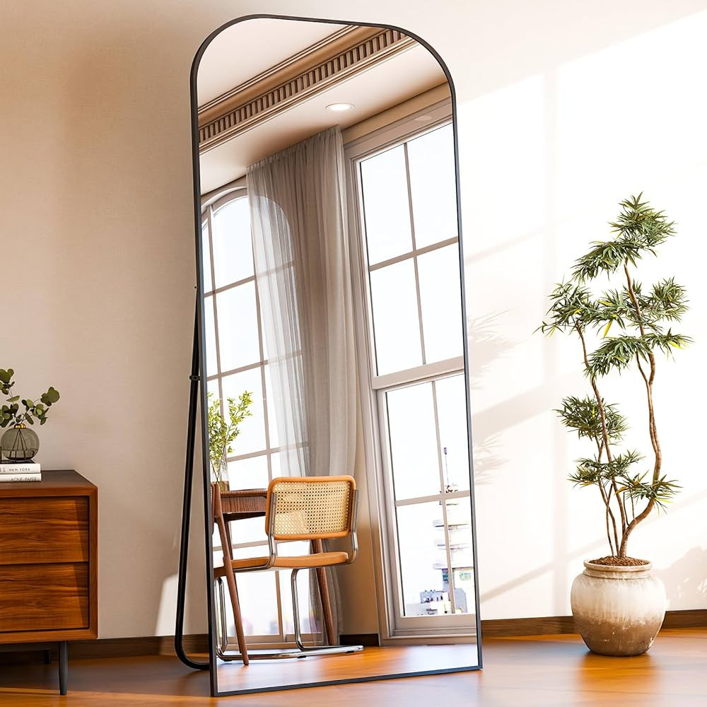 HARRITPURE 71"x26" Full Length Mirror Full Body Mirror Top Rounded Corner Aluminum Frame Hanging ... | Amazon (US)