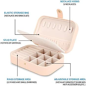 Travel Jewelry Case Jewelry Organizer Box with Two Layer Portable Small Jewelry Storage Case Acce... | Amazon (US)