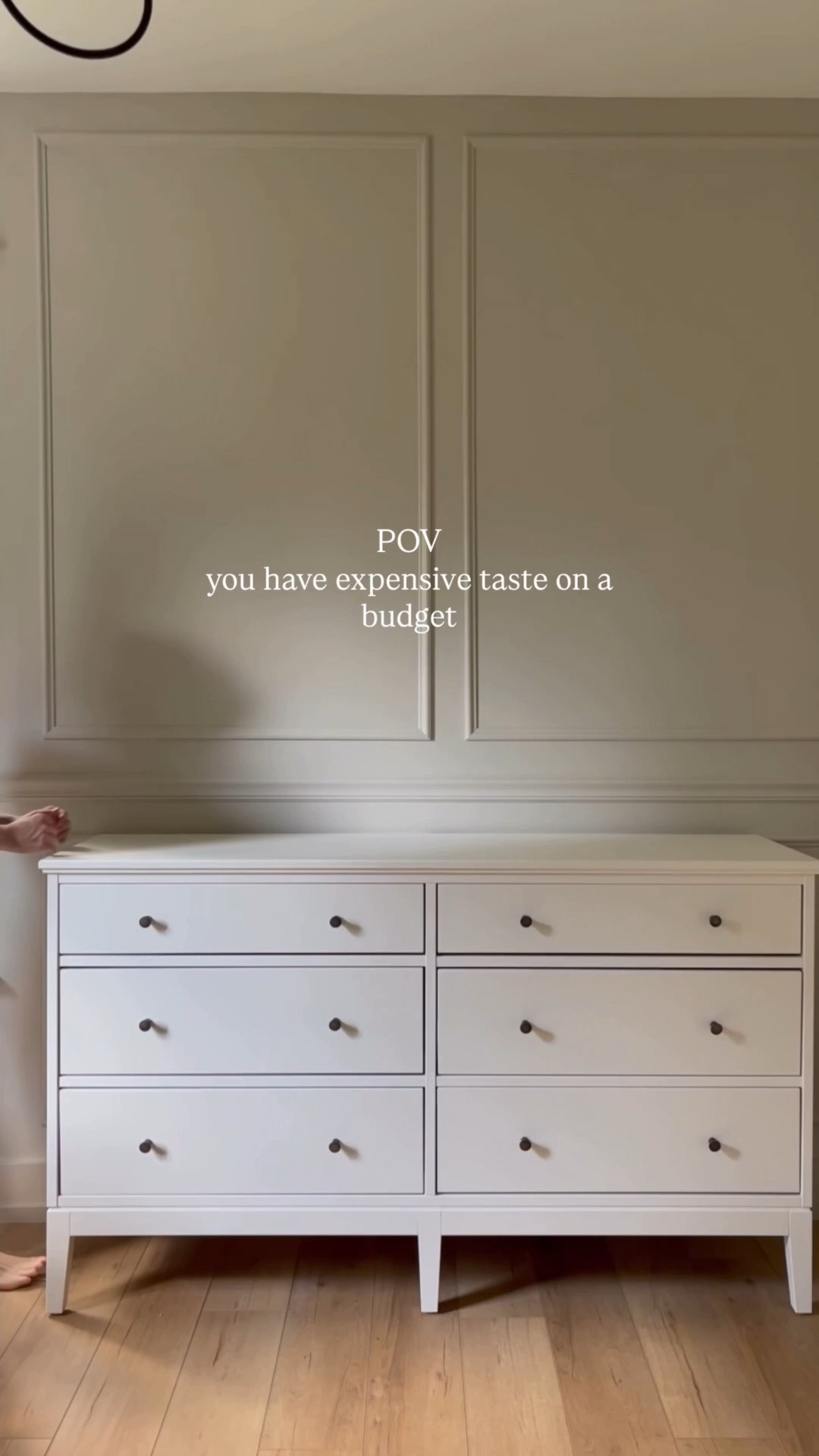 When you have a budget to stick to but expensive taste, you learn how to make the most of what you have.

For my daughter’s nursery, I wanted a dresser that looked custom and high-end without the custom price tag, so I gave this IKEA dresser a makeover.

I used 3/8 in x 1 1/4 in x 7 ft unfinished pine wood stop from to frame out the drawers and the sides of the dresser. I cut them to size using my miter saw. If you don’t have a miter saw, buy a pair of multi angle miter shears and that will do the job. I attached them to the dresser with wood glue. I then filled and caulked. I applied two coats of primer and followed up with two coats of paint.

#LTKHome #LTKBaby #LTKKids