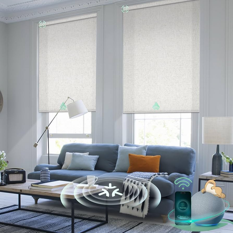 Yoolax Motorized Blinds with Remote, Matter Window Blinds Light Filtering Smart Blinds for Window... | Amazon (US)