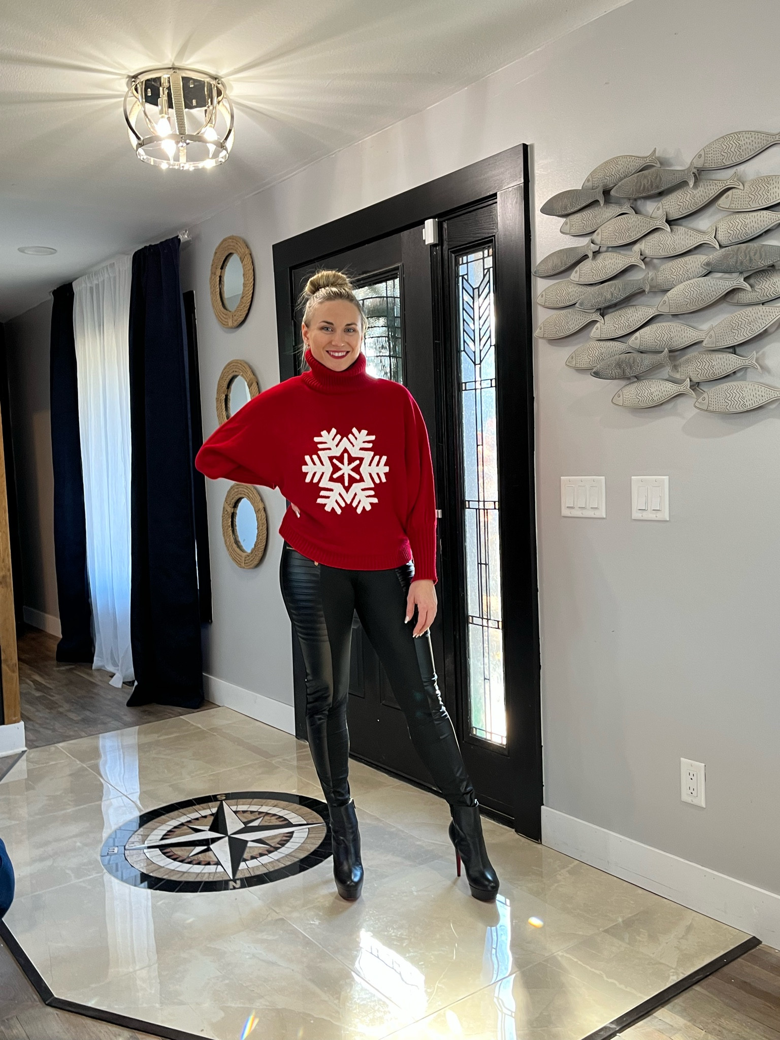 I didn’t like the wear and tear on the hardwood near my entry so I added the tile medallion and had it installed with the compass facing True North. Surrounded it with a large beautiful tile and now I step into a durable, stylish entry every day. 

#LTKhome #LTKstyletip #LTKfamily