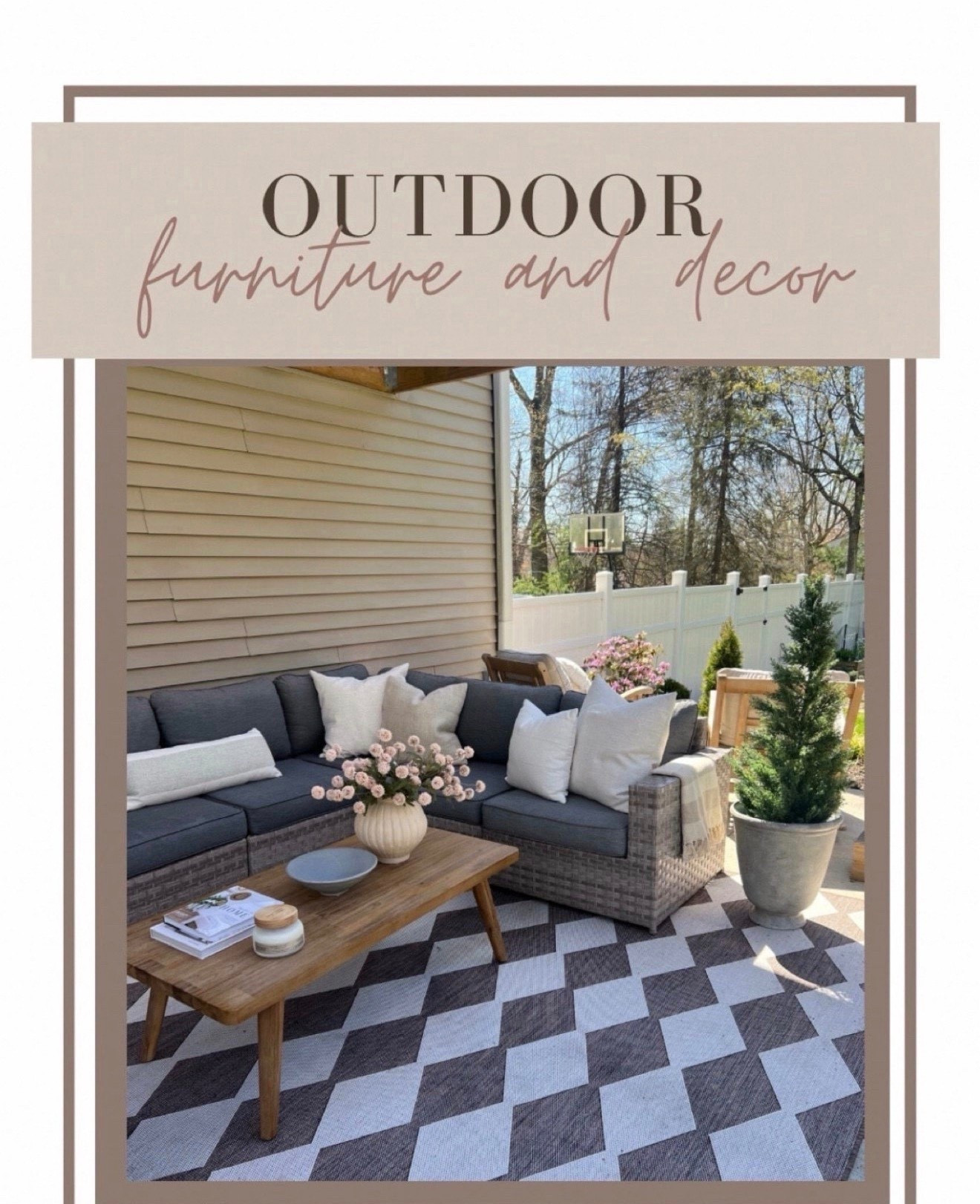 Outdoor patio refresh

Diamond outdoor rug
Faux potted trees
Outdoor lanterns
Solar candles 

Patio rug
Outdoor sofa

#LTKHome #LTKSaleAlert #LTKSeasonal

#LTKSaleAlert #LTKHome #LTKSeasonal

#LTKSaleAlert #LTKSeasonal #LTKHome

#LTKSaleAlert #LTKHome