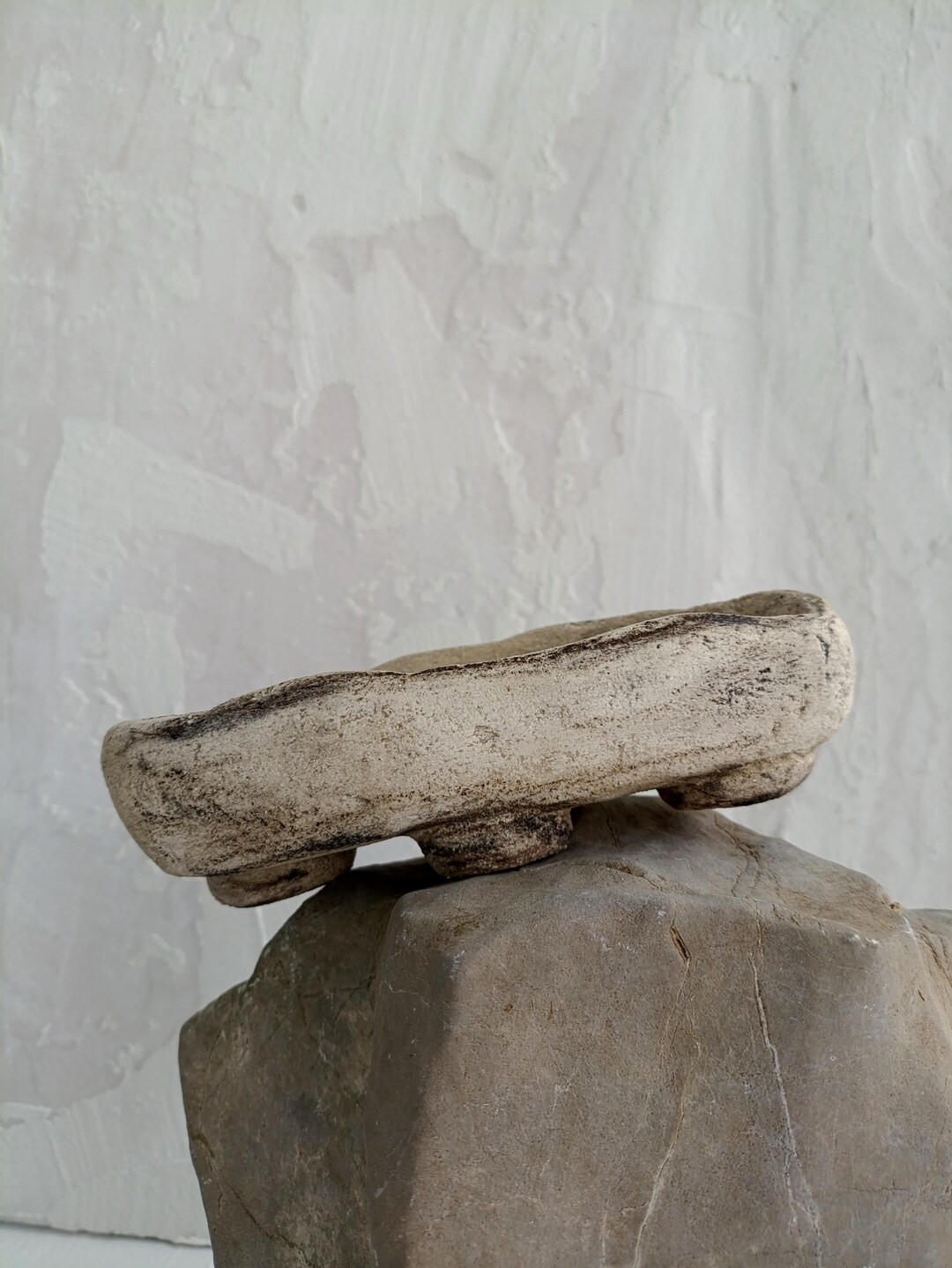 Warm Beige Cement Catchall Tray – Palo Santo Dish, Trinket Holder, Wabi-sabi Minimalist Decor f... | Etsy (US)