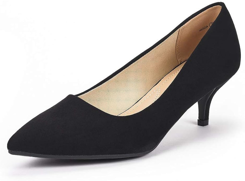 DREAM PAIRS Women's Moda Low Heel D'Orsay Pointed Toe Pump Shoes | Amazon (US)