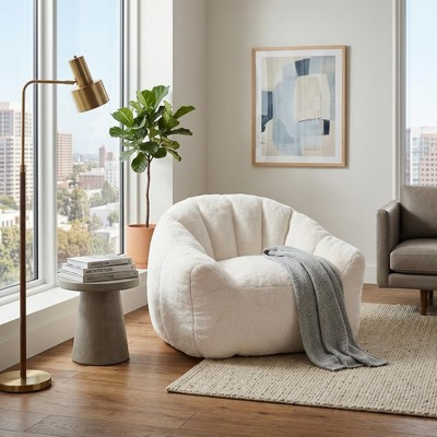 FurnitureR Faux Fur Lounge Chair, Plush Accent Armchair with Deep Seat, Cozy Upholstered Lazy Sofa for Living Room Bedroom Reading Corner | Target