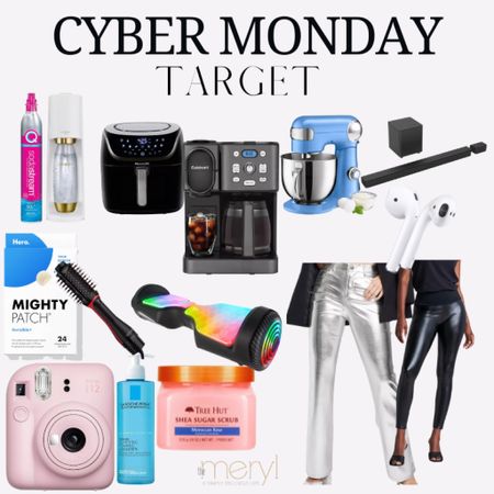 A few of my picks from Target’s Cyber Monday deals 
Hover Board Leather Leggings Silver Pants Revlon Volumizer Mighty Patch Polaroid Camera Tree Hut Sugar Scrub Laroche Pose Air Fryer Soda Stream Cuisinart Sound Bar Coffee Maker Apple AirPods 

#LTKCyberWeek #LTKsalealert