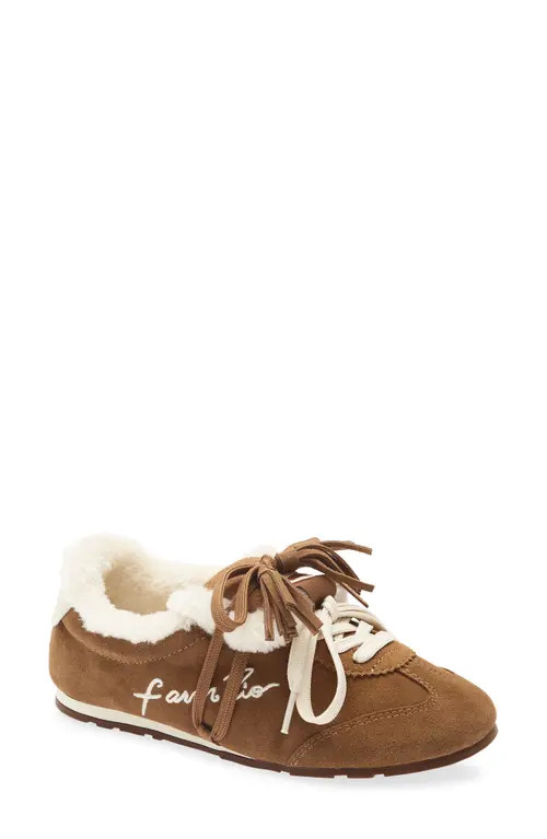 FARM Rio Faux Fur Lined Sneakerina Sneaker in Sand at Nordstrom, Size 7 | Nordstrom