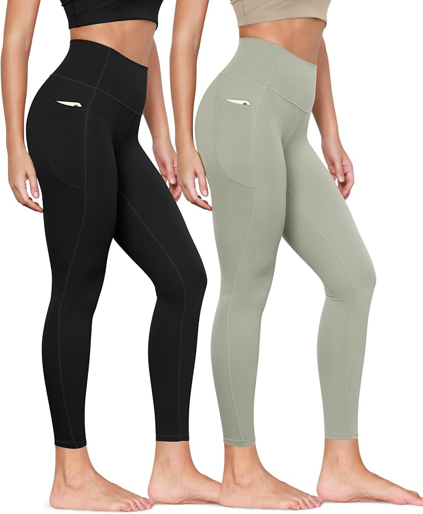 ODODOS ODCLOUD 2-Pack Buttery Soft Lounge Yoga Leggings for Women High Waist Non See Through Capr... | Amazon (US)