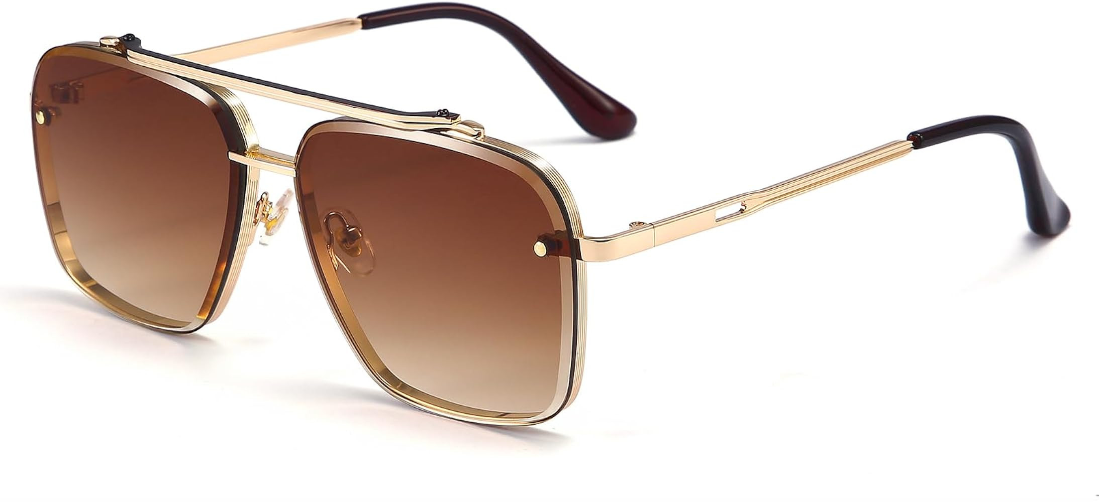 Dollger Square Aviator Sunglasses for Men and Women Fashion Metal Vintage Gradient Shades Sunglas... | Amazon (US)