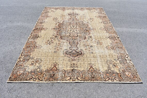 Decorative rustic rug Oushak rug Large rug Floor rug 6.8 x | Etsy | Etsy (US)