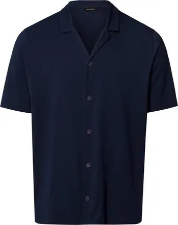 Hanro Night And Day Notch Collar Button Front Cotton Shirt | Nordstrom | Nordstrom