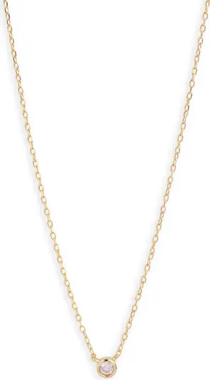 Argento Vivo Sterling Silver Bezel Lab Grown Diamond Pendant Necklace | Nordstrom | Nordstrom