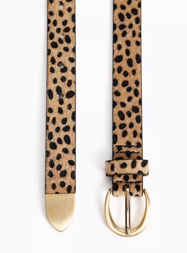 Cheetah Print Faux Pony Skin Belt S | Tu Clothing