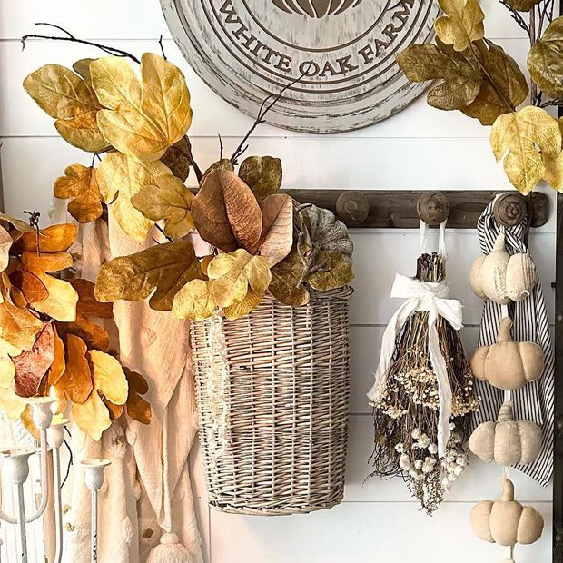 Handled Wicker Display Baskets Set of 2 | Antique Farm House