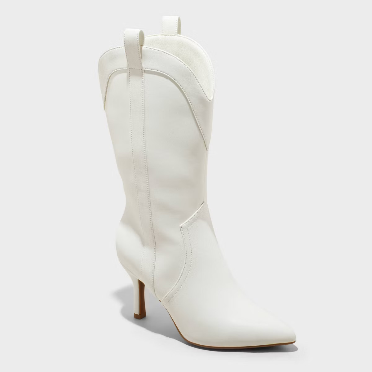 Women's Bryce Heeled Western Cowboy Boots with Memory Foam Insole - Wild Fable™ White | Target