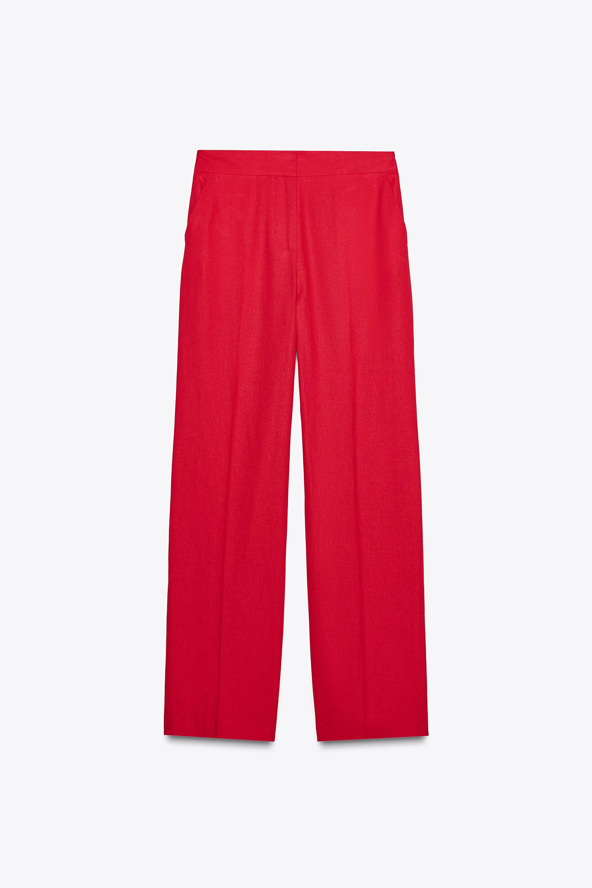 STRAIGHT LEG LINEN PANTS | Zara US
