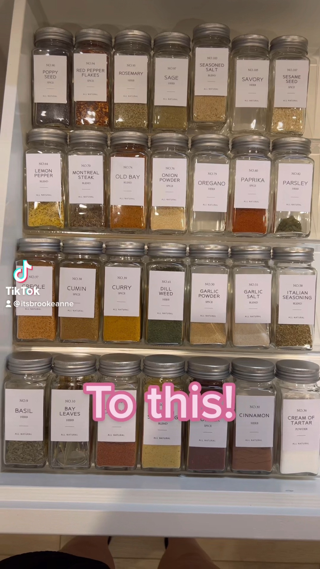 Kitchen organization. Spice rack. Spice jars. Kitchen drawer back. Organization hack  

#LTKhome #LTKunder50