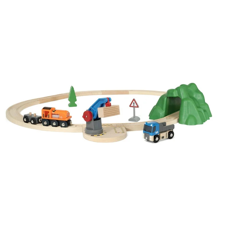 BRIO World Wooden Railway Train Set - Starter Lift & Load Set - Ages 3+ | Walmart (US)