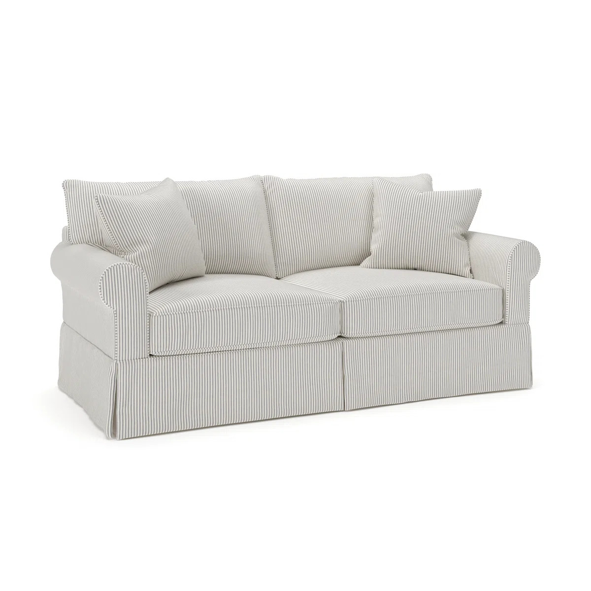 Amari 84" Rolled Arm Slipcovered Sleeper Sofa with Reversible Cushions | Wayfair North America