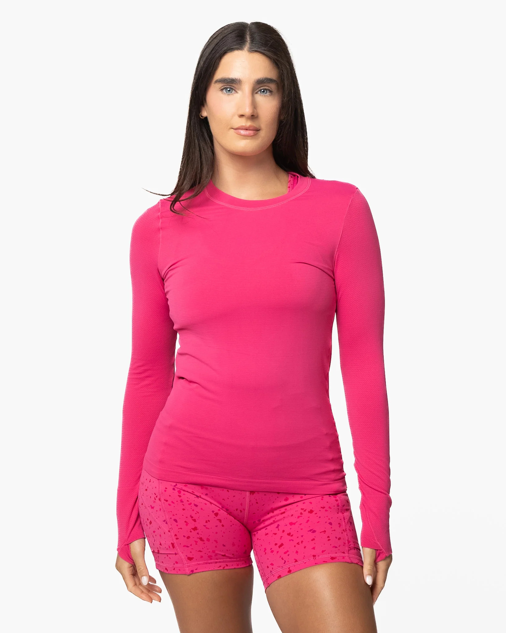 Tempo Long Sleeve - Hibiscus | Senita Athletics