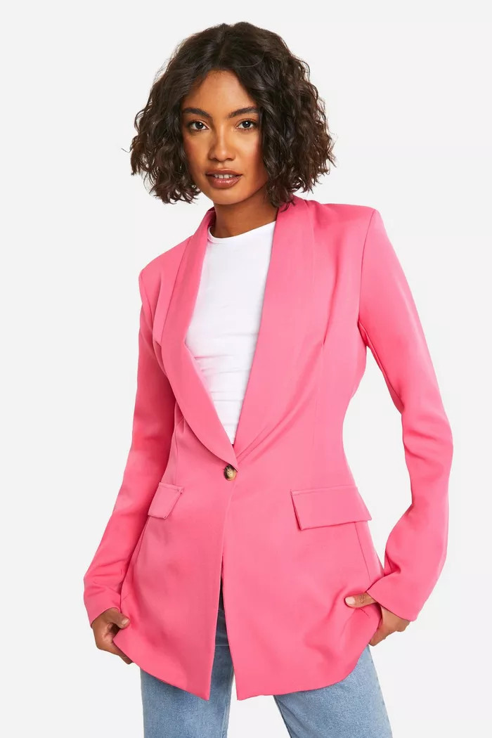 Tall Woven Tailored Fitted Blazer | boohoo (US & Canada)