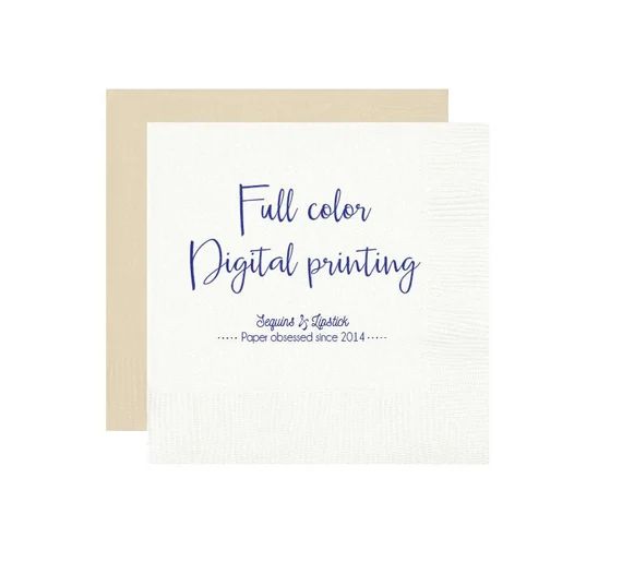 Full color napkin printing, Digital full color printing, Watercolor artwork printing, Wedding nap... | Etsy (US)