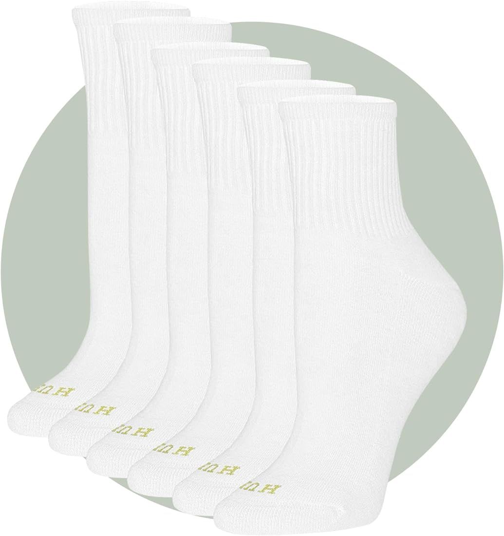 HUE Women's Cotton Mini Crew Socks - Size 6-10 - Ladies Athletic Cushioned Workout Socks | Amazon (US)