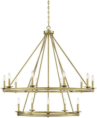 Savoy House 1-312-15-322 Middleton 15-Light Warm Brass Modern Farmhouse Industrial Circular Ring ... | Amazon (US)