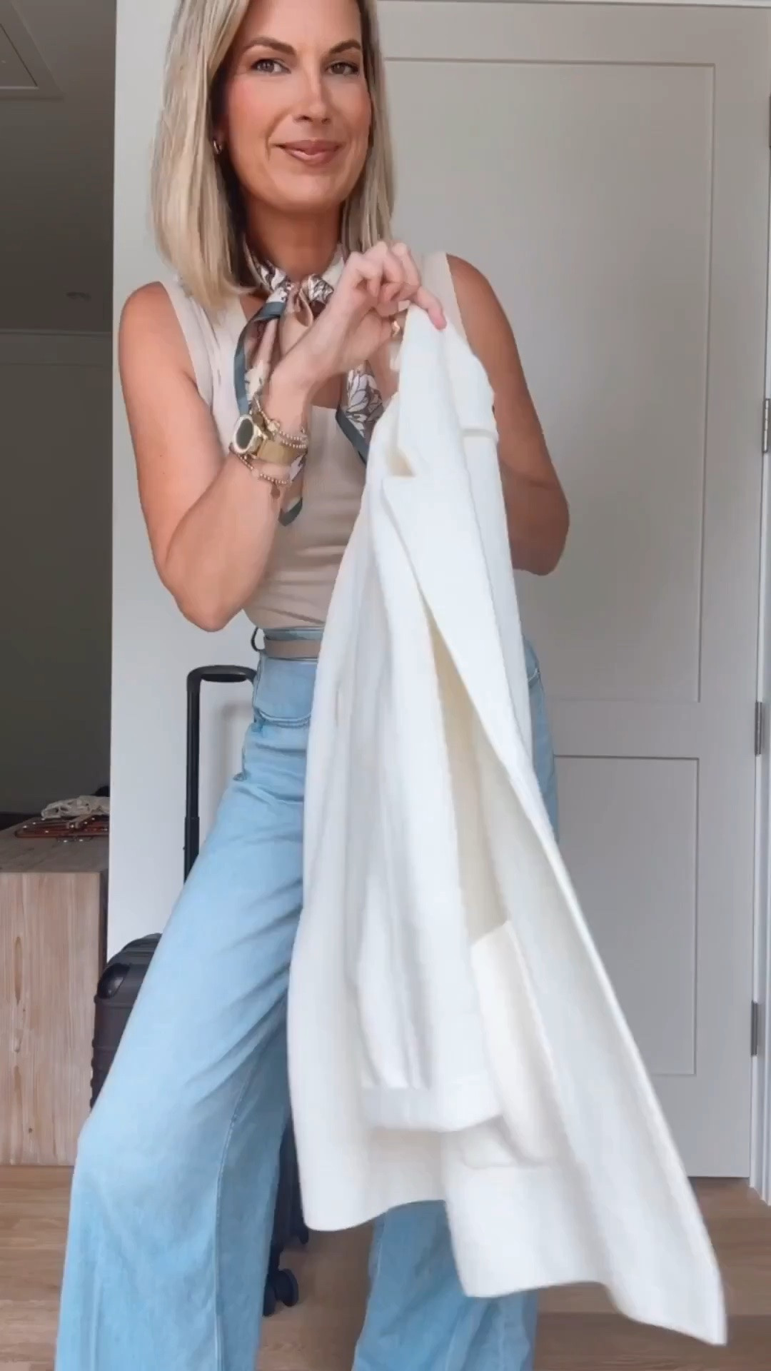 Airport style! Wearing small tall jeans.  Use my new customer discount code RACHELXSPANX for a discount. Small top.  Shoes true to size. Travel outfit.

#LTKTravel #LTKActive #LTKOver40