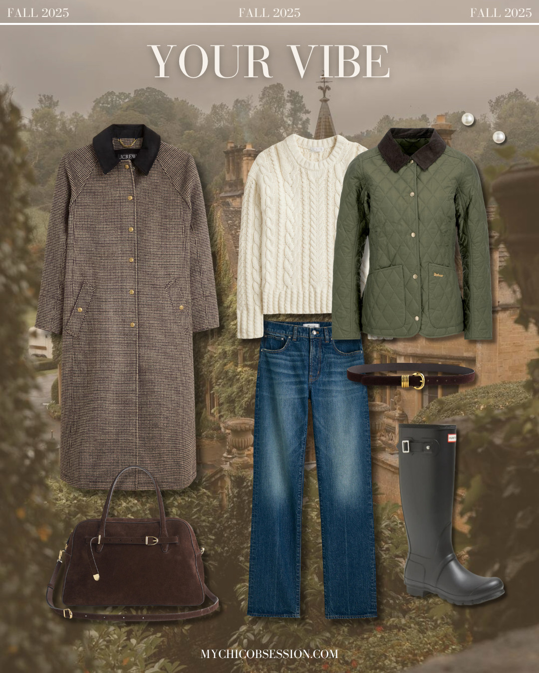 If you're all about long Sunday walks and a cup of tea to warm up on a cold day, you'll love the English countryside aesthetic. Lean into the look with classic barn jackets, quilted coats, cable knit sweaters, classic denim, tall boots and suede details. 

 #LTKSeasonal
